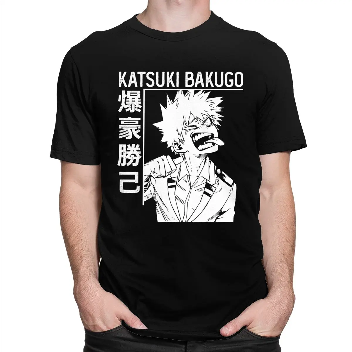 Sjove Mænd Katsuki Bakugo Boku Ikke Helt den Akademiske verden T-shirt i Bomuld Animationsfilm Tee Shirt Kort Ærme Manga Alle Kan Tshirt Merch Toppe