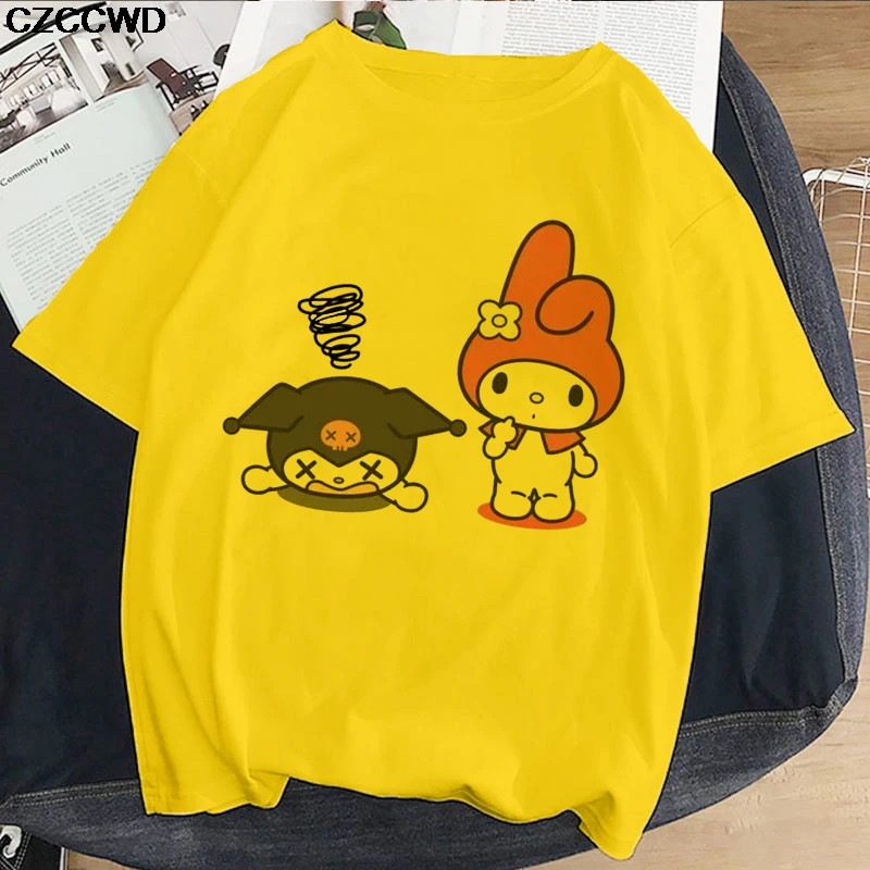 Sjove Tegneserie kuromi Print T-Shirt til kvinder Animationsfilm Casual T-shirt til Sommeren Vintage Streetwear Tshirt Harajuku Streetwear