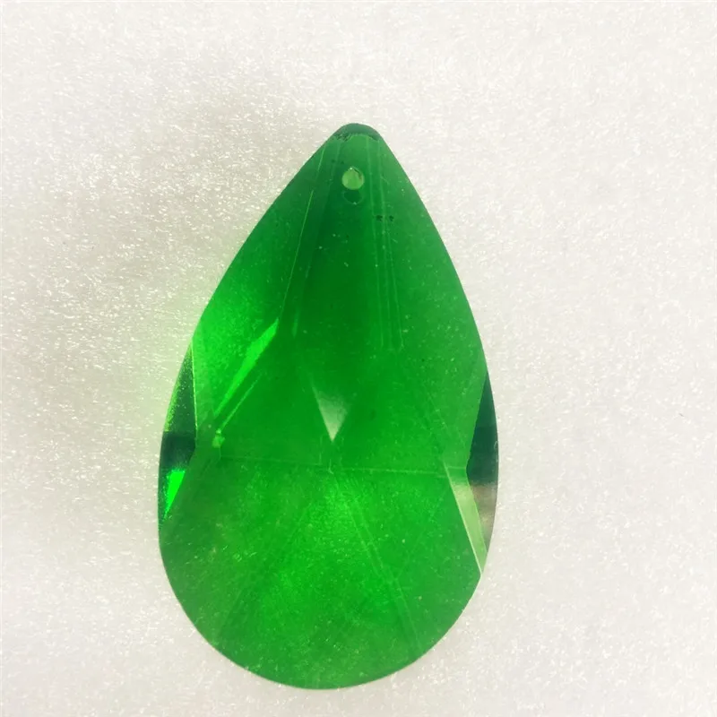 Skinnende mørkegrønne Lysekrone Krystal Vedhæng 50mm Mandel Dråbeformet Prisme Lampe Dele Til DIY Suncatcher Gardin Indretning