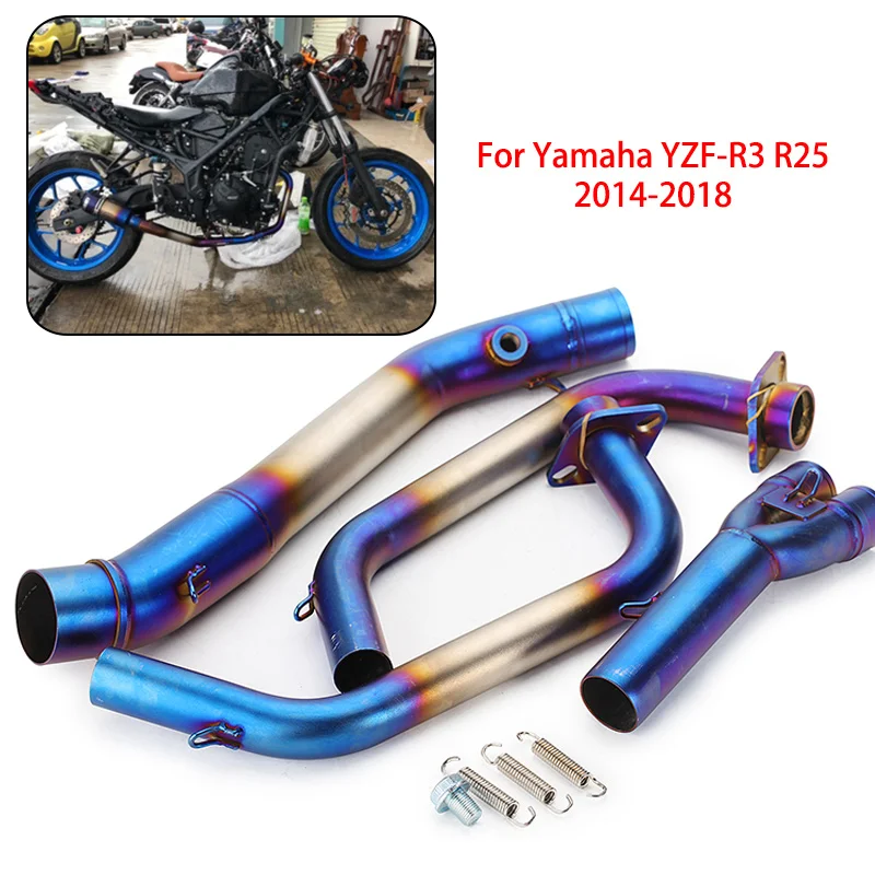Slip For Yamaha R25 R3 MT03-2018 Tilbehør Udstødning Link Midten af Røret MT03 MT-03 YZF R3 R25 Udstødning Komplet System af Rør