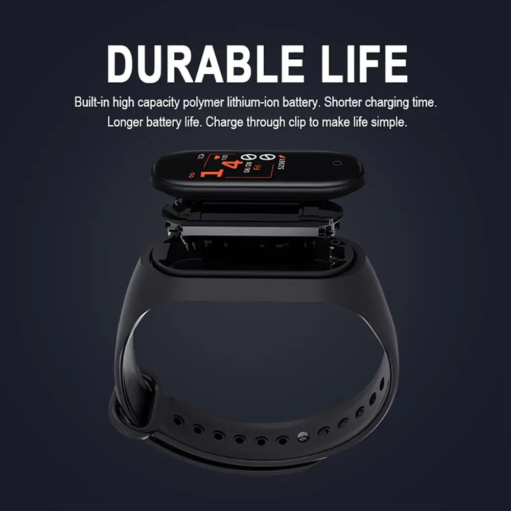 Smart Armbånd M4 Smartband Blodtryk Pulsmåler Fitness Tracker Vandtæt Smart Armbånd Band