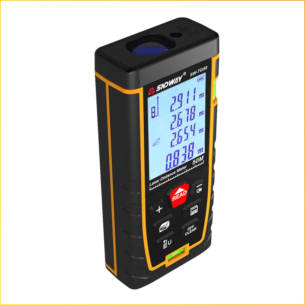 SNDWAY Laser Distance Meter Dobbelt Boble Digitalt måleinstrument, Værktøjer, Elektroniske Tape Laser Afstandsmåler Laser Range Finder (laserområdefinder)