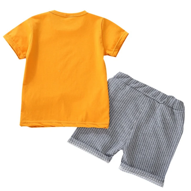 Sommer for Børn Baby Drenge Kort Ærme Crocodile Tegnefilm Mønster T-shirt +Shorts Casual Kids Tøj Set1