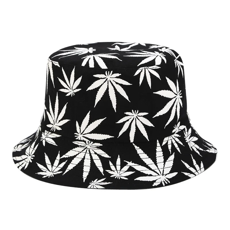 Sommer, Forår Kvinder, Mænd, Par Bomuld Hat Hip Hop Cap Maple Leaf Panama Bucket Hat Solen Flad Top Fisker Hatte Boonie Gave