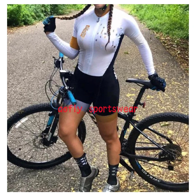 Sommeren sexet Cykling skinsuit Pro Team Kvinders langærmet Cykling Buksedragt sæt Ensartede Ciclismo Cykling Triathlon Tights, der passer