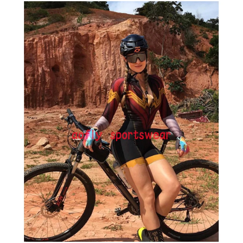 Sommeren sexet Cykling skinsuit Pro Team Kvinders langærmet Cykling Buksedragt sæt Ensartede Ciclismo Cykling Triathlon Tights, der passer
