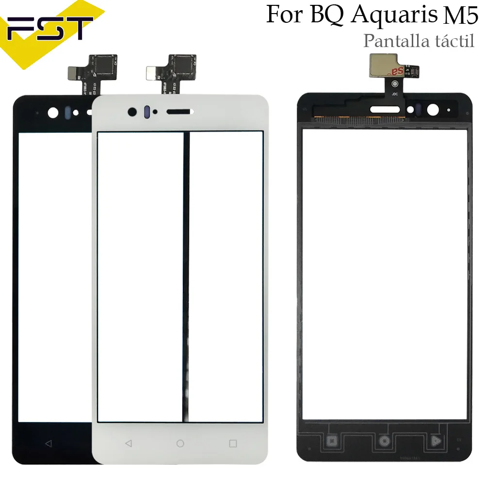 Sort/Hvid For BQ Akvarier M5 Touch Screen Digitizer Glas Touch Panel For BQ M5 Touch Sensor pantalla tactil