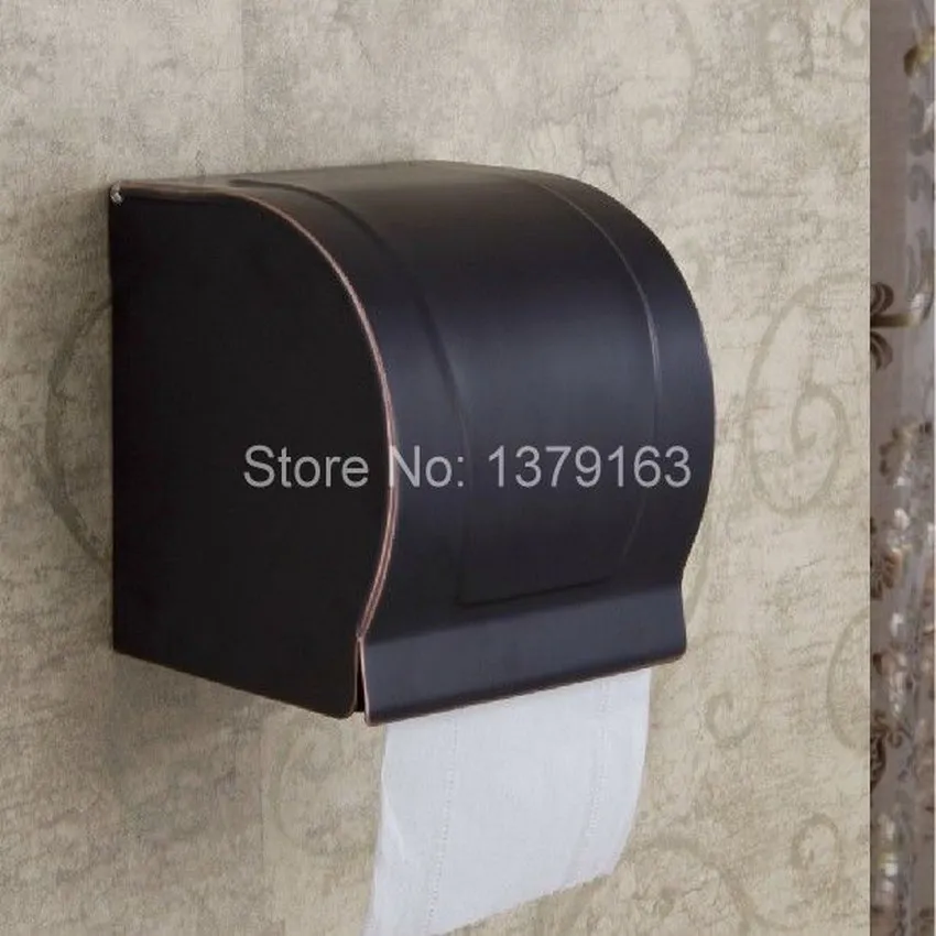 Sort Olie Gnides vægmonteret Messing Badeværelse papirholder Roll Væv Holder aba302