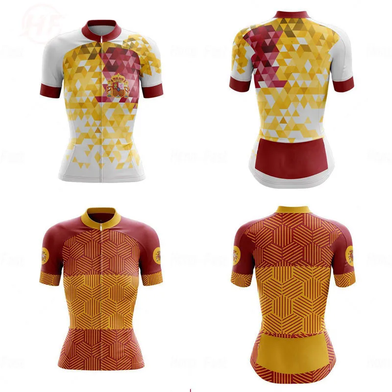Spanien Mode Lady Cykling Tøj Sommeren kortærmet Trøje sætter Kvinder og MTB Cykling Kit Vintage Mønster Åndbar Vej Cykel