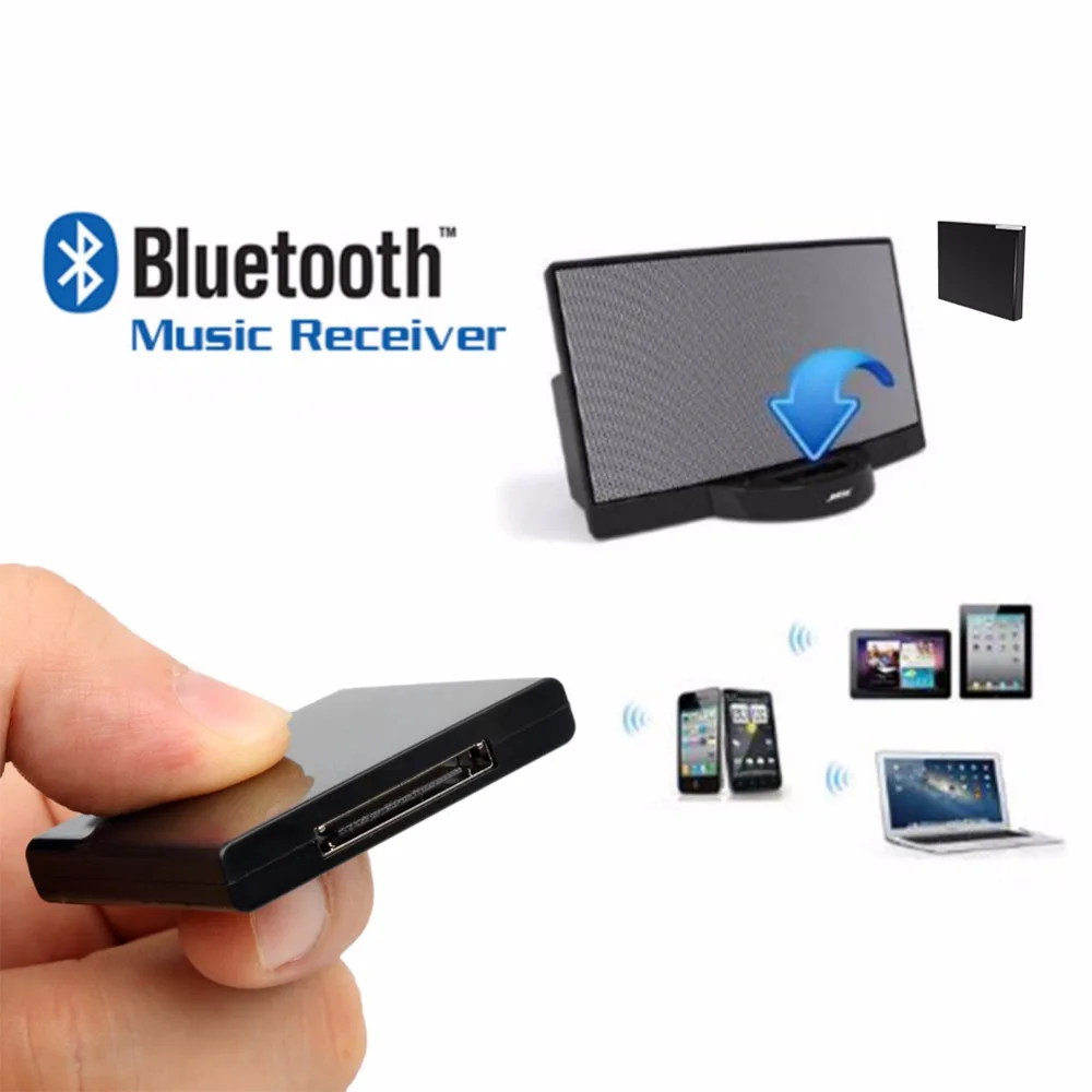 Stereo Smartphone Adapter Bluetooth-V2.0 A2DP Musik Modtager Adapter Til iPhone, iPod-30 Pin Dock-Dockingstation Højttaler