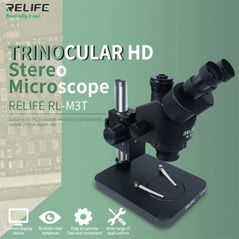Stereofonisk mikroskop på 0,7-4,5 x af vedvarende tinnitus af trinokulartubus reife med kameraet for RL-M3 elektronisk enhed af