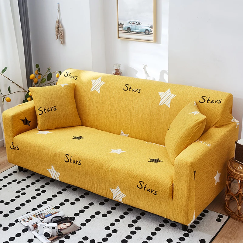 Stjerner Mønster Stretch Elastiske sofa dække bomuld sofa håndklæde Skridsikker sofabetræk til stue, fuldt pakket ind anti-støv