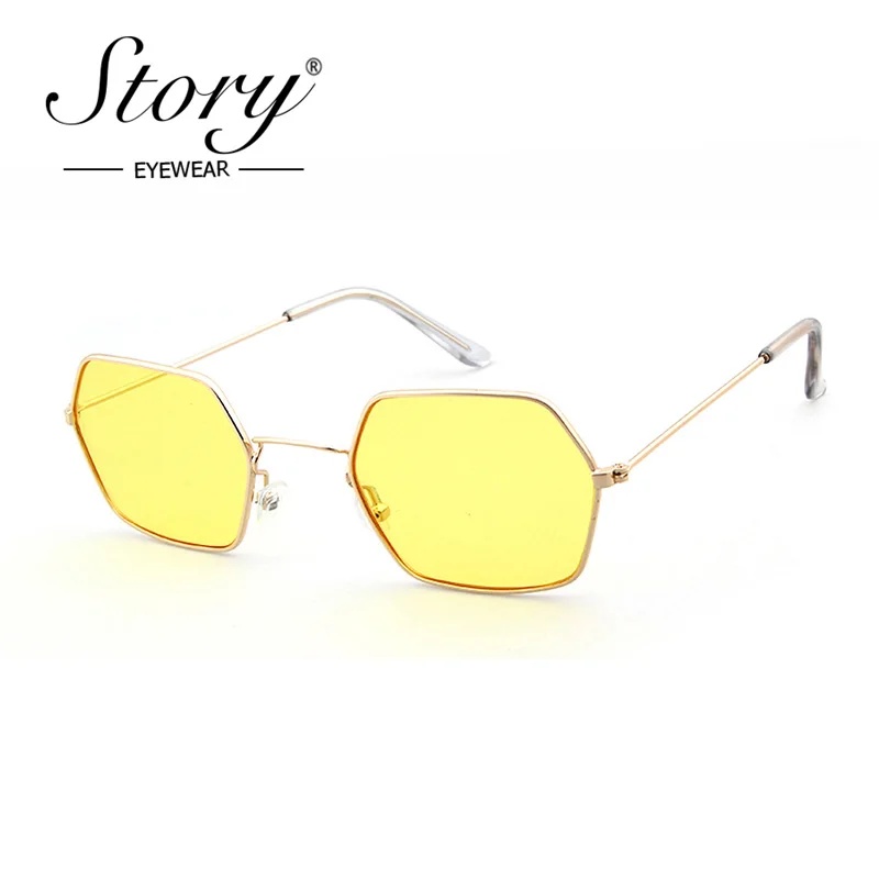 STORY Mode solbriller kvinder 2019 Brand designer sekskant metal ramme mirror linse vintage solbriller nuancer til kvinder S-J3403E