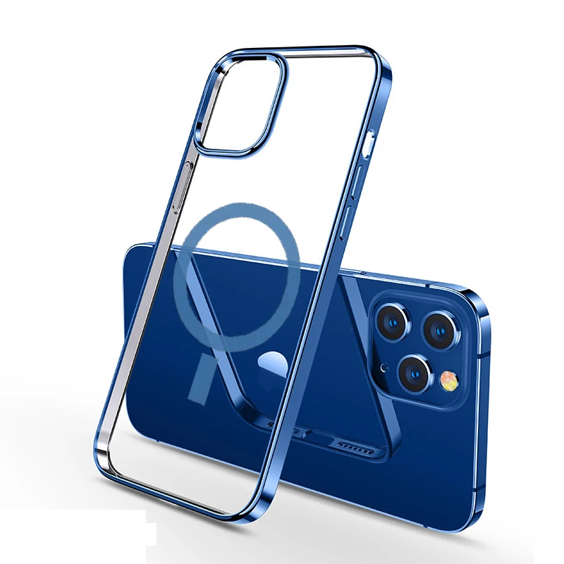 Stærk Mgnetic Case til iPhone 12 Pro Max 12 Pro Oplader, Beskyttende Cover til iPhone 12 Mini Trådløse Opladning Gennemsigtig Tynd