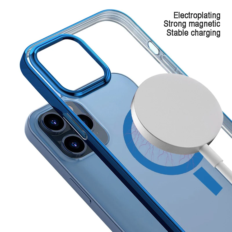 Stærk Mgnetic Case til iPhone 12 Pro Max 12 Pro Oplader, Beskyttende Cover til iPhone 12 Mini Trådløse Opladning Gennemsigtig Tynd