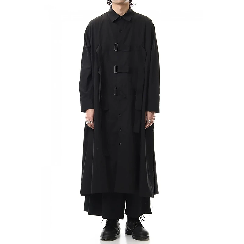 S~6XL!!! Kan tilpasses Nye Mænds tøj, mode Yamamoto lang vindjakke metal spænde løs i stor størrelse pels jakke