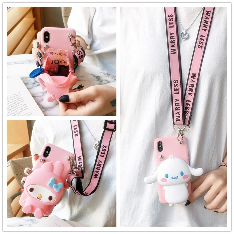 Sød 3D Lanyard Tegnebog Japan Kat Min Melodi Soft Phone Case For Samsung Galaxy C7 PRO C8 C9 C10 A5 A7 2017 J5 J7 2016 J730 J530