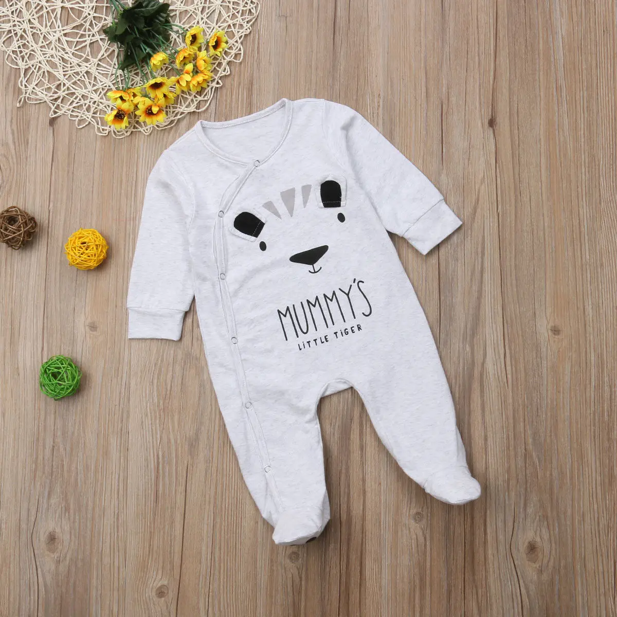 Søde Nyfødte Dreng Piger Mummy Daddy Print Romper Sleepsuit Bodysuit Udstyr