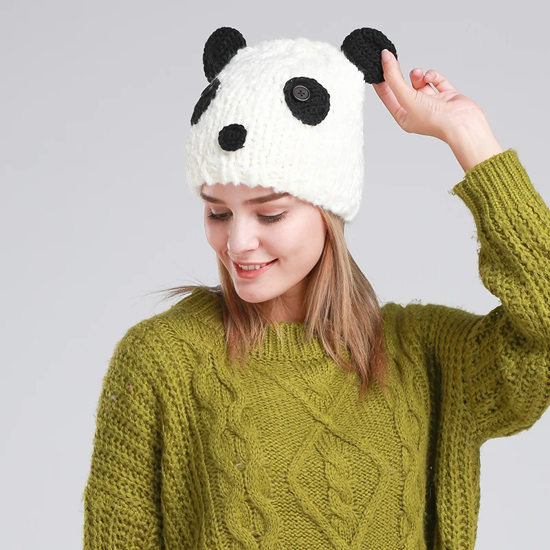 Søde Panda Huer Huer til Kvinder-Beanie Hue Nyhed Caps Bonnet Femme