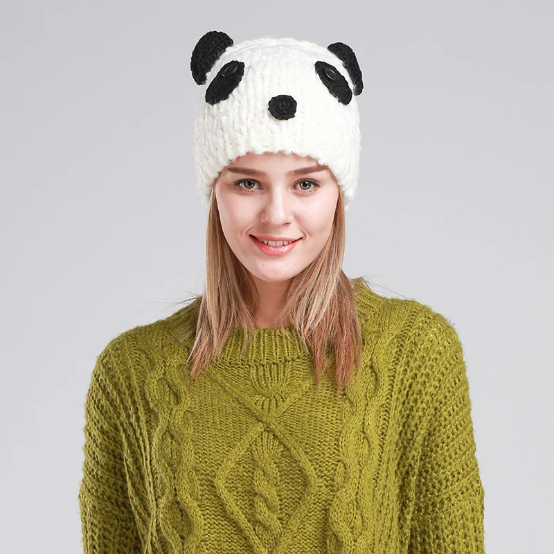 Søde Panda Huer Huer til Kvinder-Beanie Hue Nyhed Caps Bonnet Femme