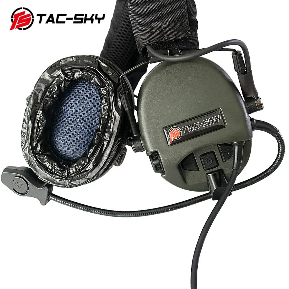 TAC-SKY TE Hi-Trussel Tier 1-Silikone Høreværn Militære Skyde-støjreduktion Afhentning Taktiske Headset + KENWOOD U94 TOT -