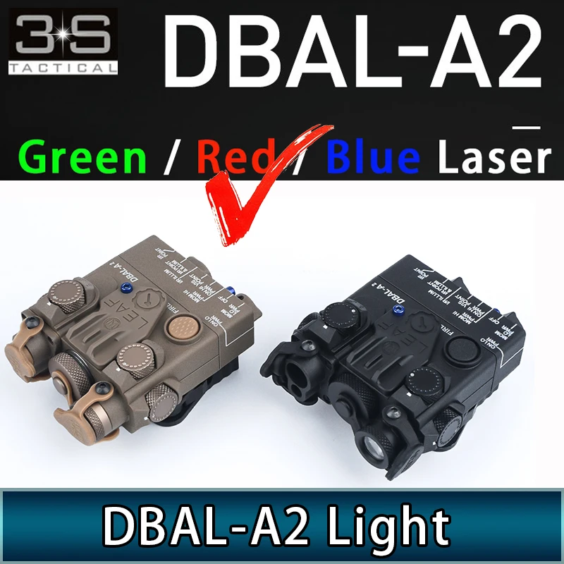 Taktisk Airsoft Våben Lommelygte DBAL A2 Rød Laser IR-Laser Hvid Lys Strobe Version DBAL-A2 Spejder Lys For 20mm Jernbane