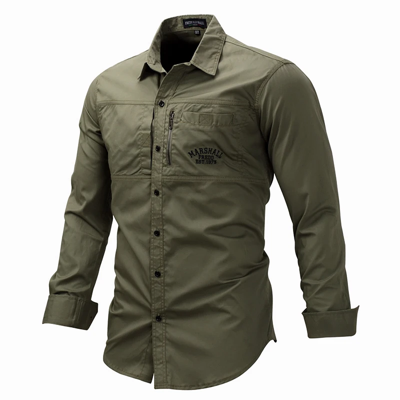 Taktisk Fragt Militære Shirt med Lange Ærmer Multi-lomme, Casual Skjorter Tynde Åndbart Camisa Masculina Plus Størrelse 3XL