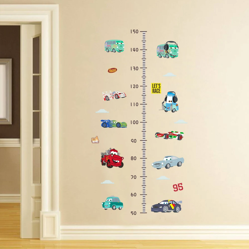 Tegnefilm Disney Biler, Børn, Drenge Højde Måle Wall Stickers Til Indretning Til Børneværelset Børnehave Vækst Chart Art Dekoration