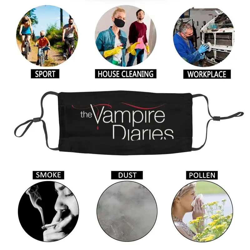 The Vampire Diaries Genanvendelige Unisex Voksen Ansigtsmaske Somerhalder Anti Støv Haze Beskyttelse Cover Respirator Munden Dæmpe