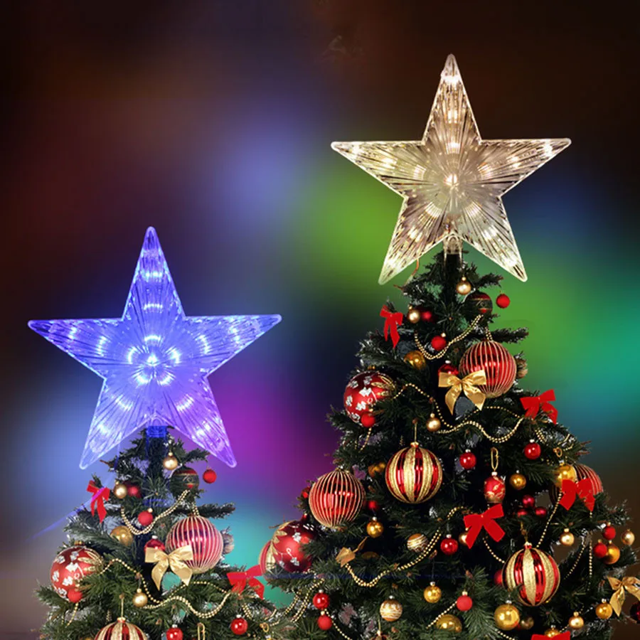 Thrisdar Christmas Tree Top Star Fe String Lys Jul Stjernede Garland LED Lys til et Bryllup Part Have Ferie Indretning