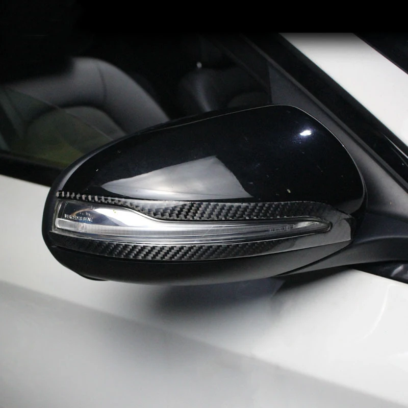 Til Mercedes Benz C-Klasse W205 C180 C300 C200 2STK Carbon Fiber bakspejlet Anti-rub Strip Anti-kollision Beskyttelse Mærkat