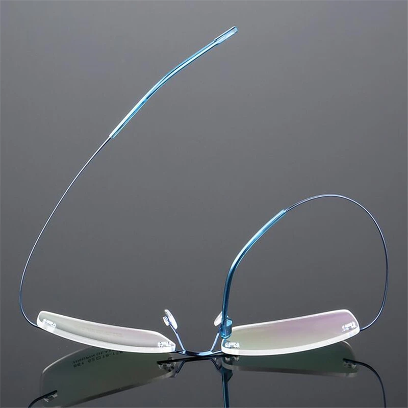 Titanium Legering Fleksibel Rammeløse Mænd Kvinder Metal Uindfattede Nærsynethed Foldbar Ramme Briller Ben Optiske Briller