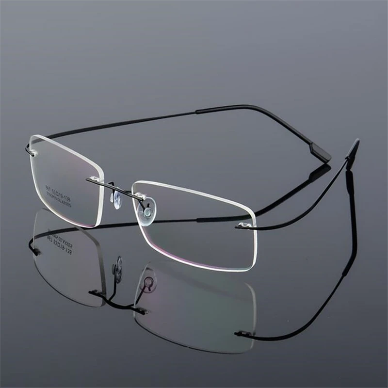 Titanium Legering Fleksibel Rammeløse Mænd Kvinder Metal Uindfattede Nærsynethed Foldbar Ramme Briller Ben Optiske Briller