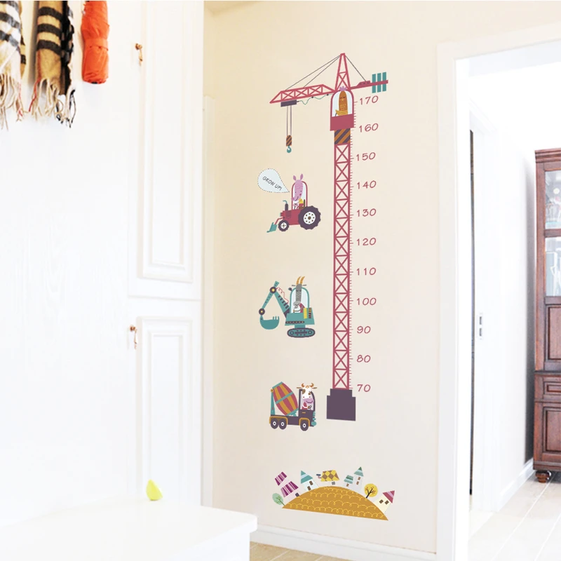 Tofok DIY Tegnefilm Dyr, Børn højdemål Wall Stickers Nye Ankomst Børnehave vægoverføringsbillede Kreative Home Decor 60*90cm