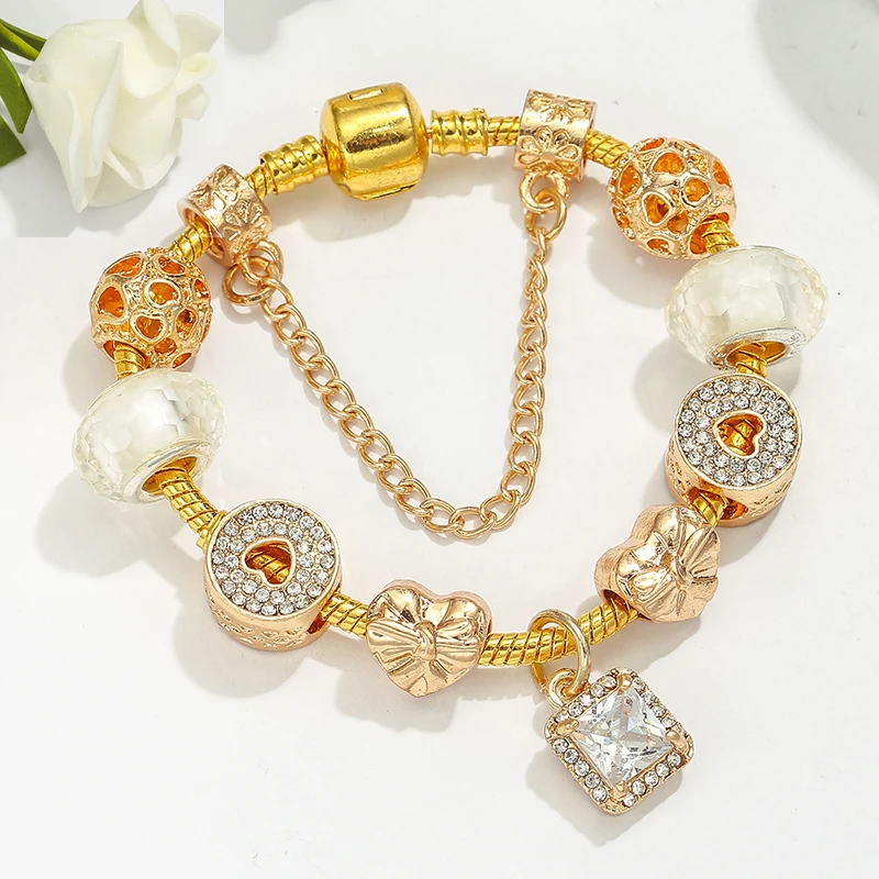 TOGORY Luksus Crystal Heart Charm armbånd & Armbånd Til Kvinder Classic Fashion Armbånd Smykker Gave Pulseira Feminina