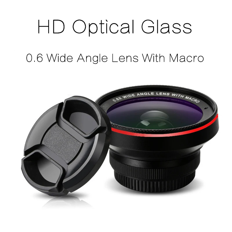 TOKOHANSUN 4K HD 15X Macro Objektiv til Smartphone Anti-Distortion 0,6 X Vidvinkel Linse Optisk Glas Mobiltelefon, Kamera Lente Kit