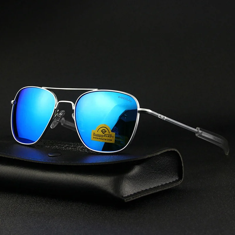 Top Kvalitet Amerikanske Hær, Militær Pilot RE Solbriller Spejl Glas Linse Mænd Brand Designer solbriller Kørsel Mandlige
