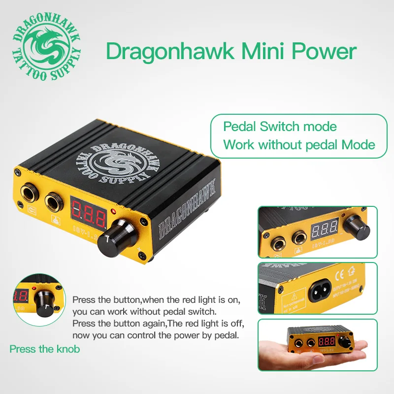 Top Kvalitet Mini Tatoveringer Power Box LCD-Til Tatovering Maskine Dragonhawk Tatovering Strømforsyning