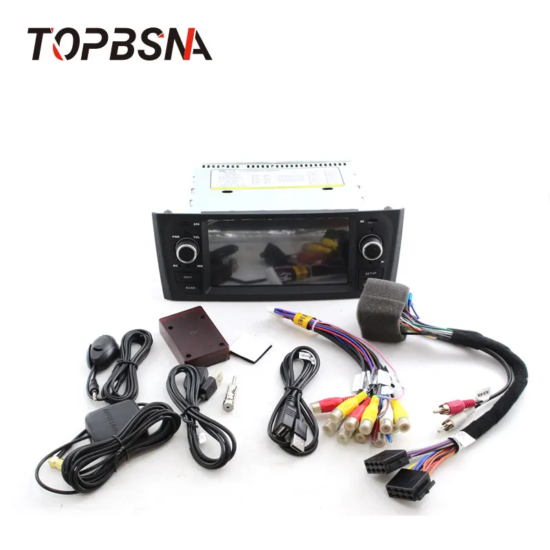 TOPBSNA Android 10 Bil DVD-Afspiller for Fiat Grande Punto Linea 2007 2008 2009 2010 2011 2012 WIFI 1 Din Bil Radio Stereo Auto DSP