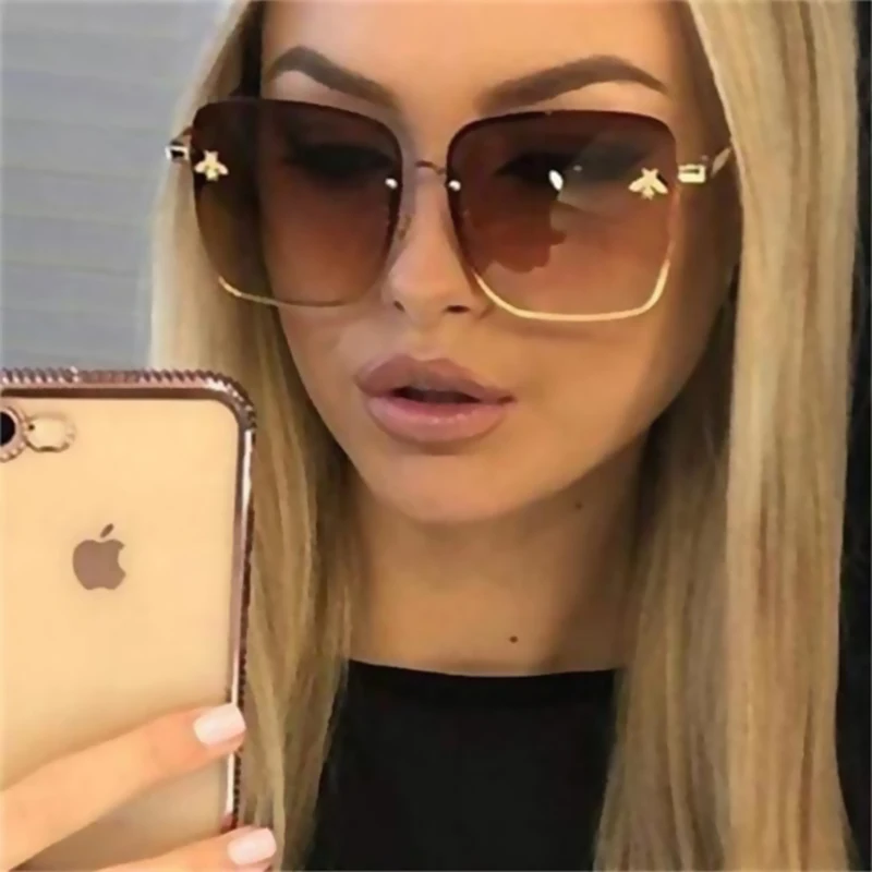 TOYEARN 2019 Nye Mode Lady Oversize Uindfattede Square Solbriller Kvinder, Lille Bi Briller Gradient solbriller Til Kvinder UV400