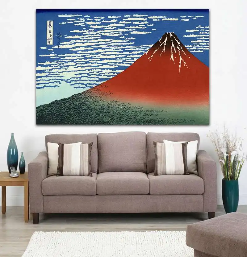Tredive-seks Udsigt over Fuji-Bjerget Berømte Japanske lærred kunst Ukiyo-e, der Mestrer det Abstrakte Maleri plakater og Print Væggen i Hjemmet Indretning