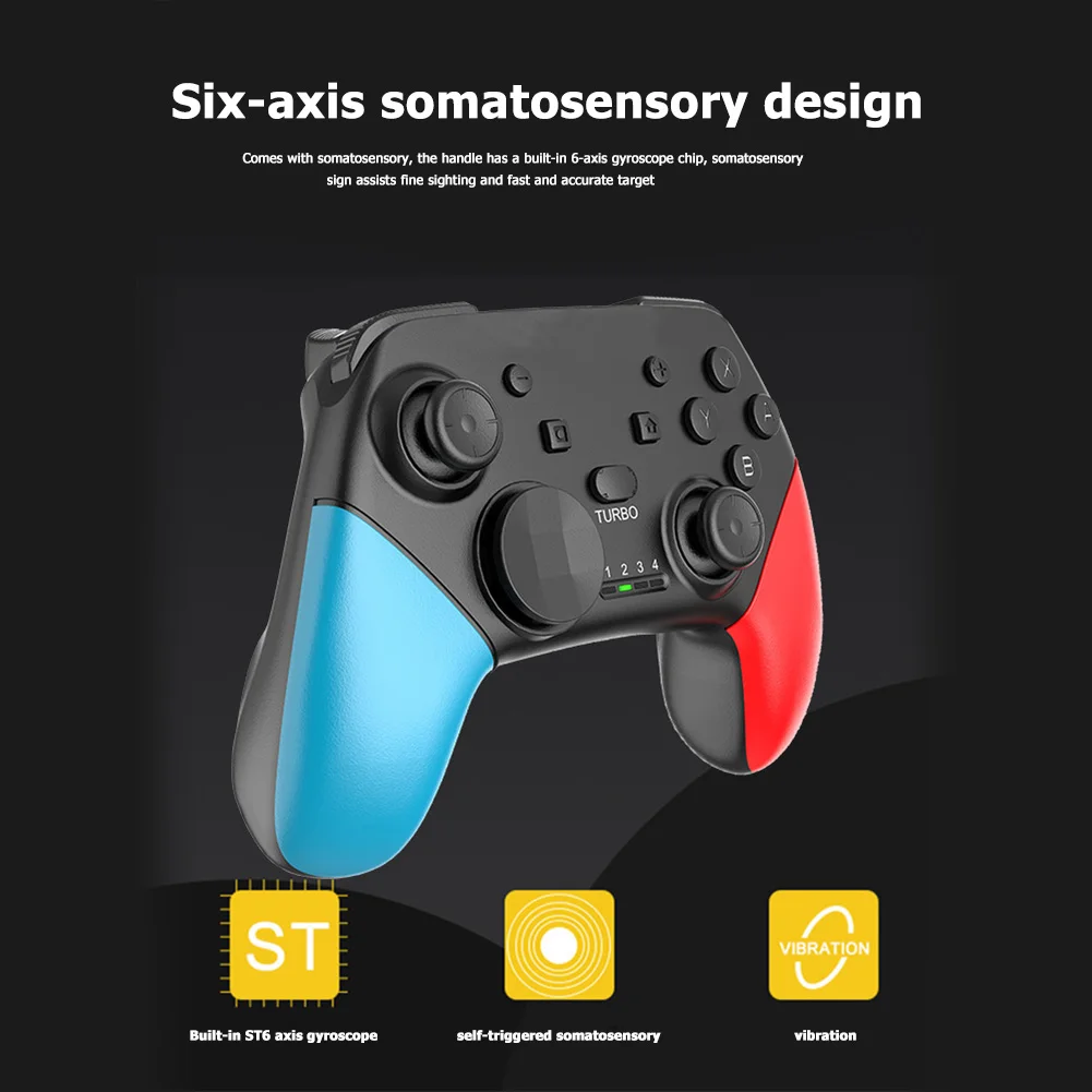 Trådløs Bluetooth-Gamepad Spil Joystick Controller med 6-Akset Håndtag for N-Switch Pro NS-Skifte Pro NS Pro