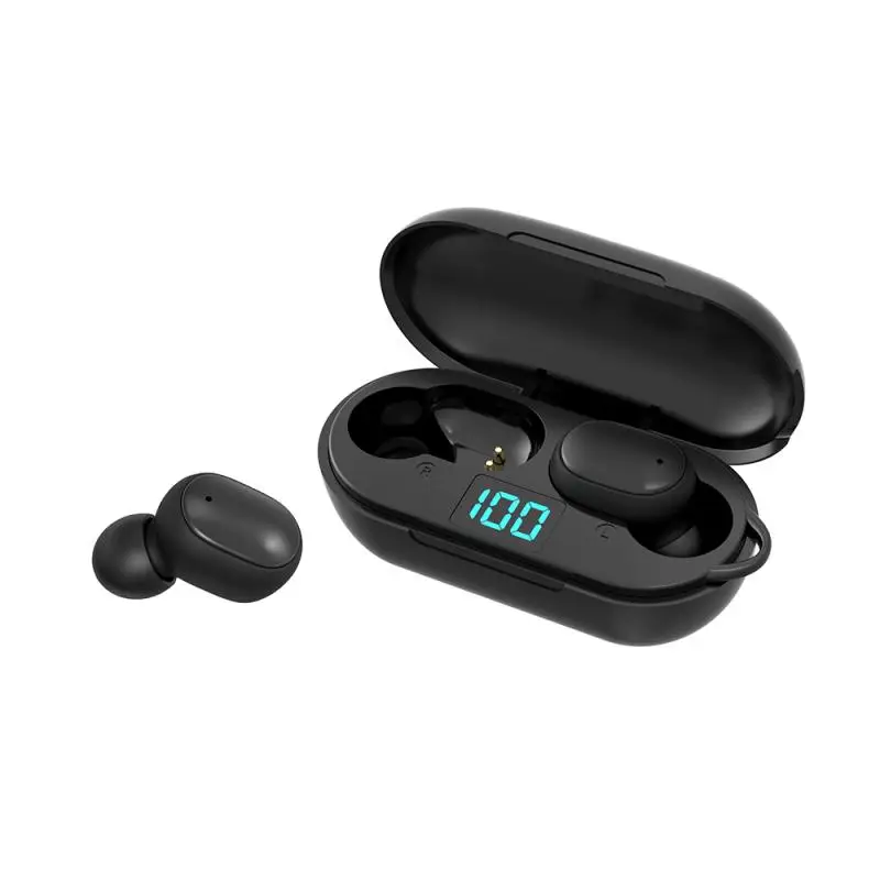 Trådløse TWS Bluetooth-5.0 Øretelefoner 220mAh Opladning Max 9D Stereo Sport Vandtætte Øretelefoner Headsets LED-Display