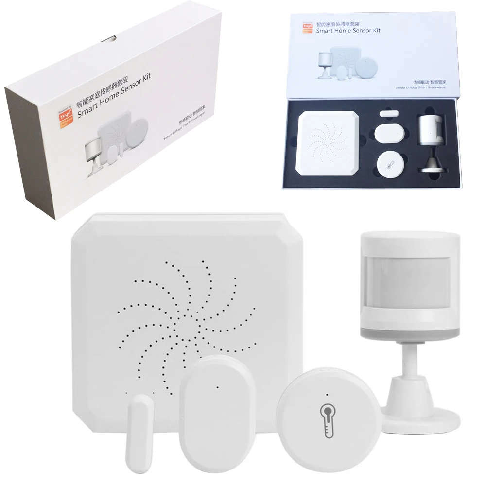 Tuya Zigbee Alarm Kit Smart Hub Hjem PIR Sensor, Dør-Sensor Temperatur og Luftfugtighed Sensor Home Automation Scene Sikkerhed