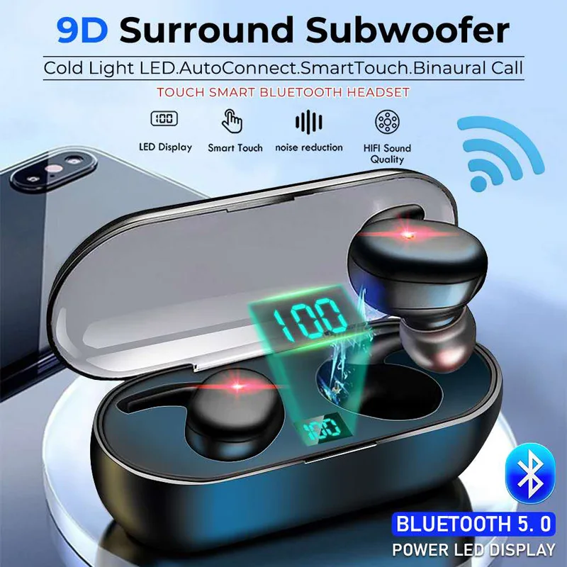 TWS Y30 Trådløse Blutooth Øretelefon V5.0 Fingeraftryk Touch In-ear-Bas, Stereo Musik støjreduktion HIFI Sport Earbuds Headset