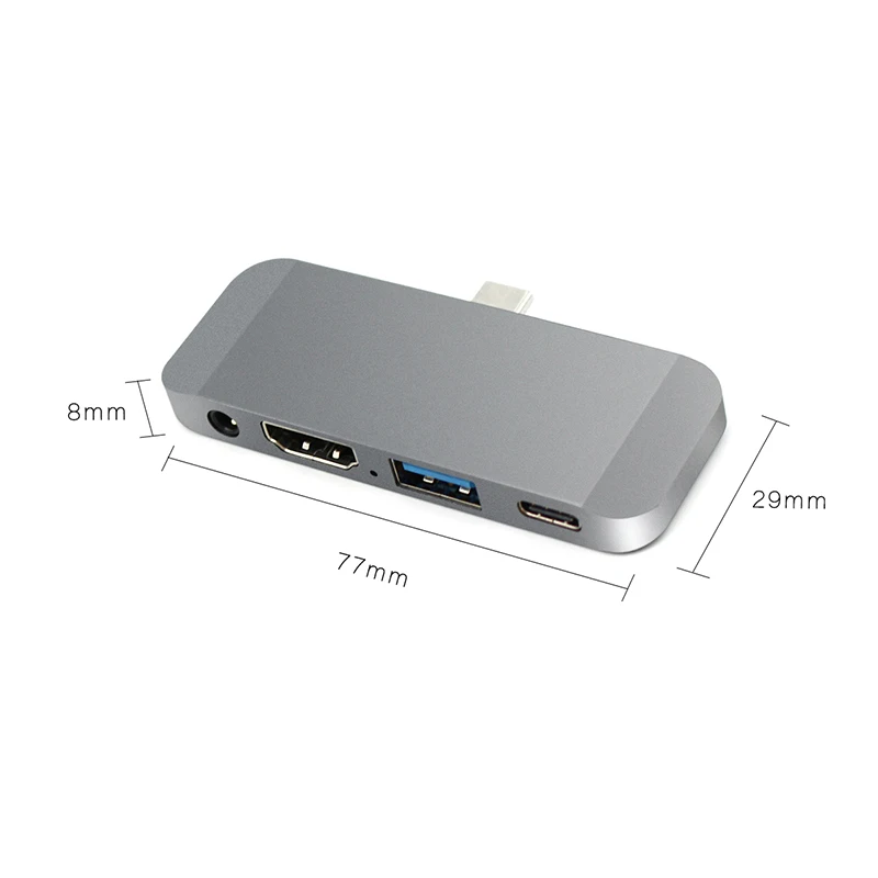 Type C til HDMI USB-C USB3.0 med Lyd PD Dlivery Adapter Hub til MacBook Samsung S8 Dex Huawei P30 Dock TV Projektor