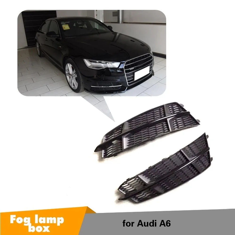 Tågeforlygte grill for Audi A6 Sline 2018 ABS Tåge lys Gitter Fuld Sort tåge lampe max