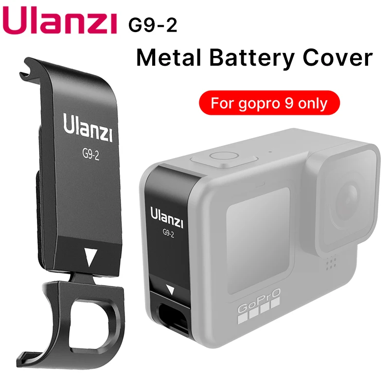 ULANZI MT-09 G9-2 Beskyttende Cover til Hero 9 Sort Batteri Cover Type-C Opladning Port-Adapter Vlog Tilbehør til Gopro9