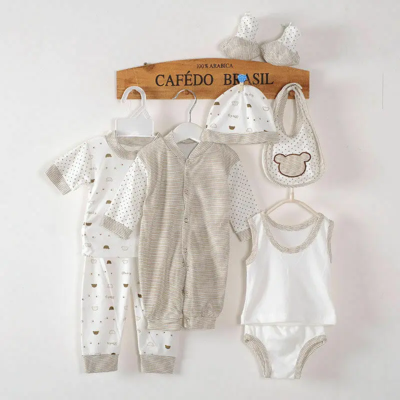 Unisex Nyfødte Baby Drenge Piger 8 Stykke Tøj Net Taske Babyudstyr Gave Sæt Tøj, 0-3M