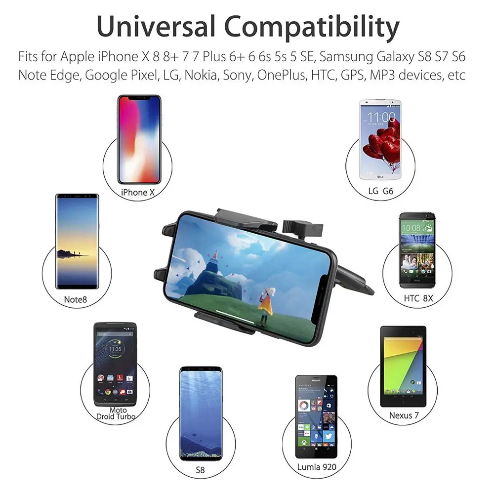 Universal Bil Holder Qi Trådløse Oplader Til iPhone 11 Pro Max X Samsung S10 S9 S8 Hurtig Opladning af Telefonen Stå I CD-Slot